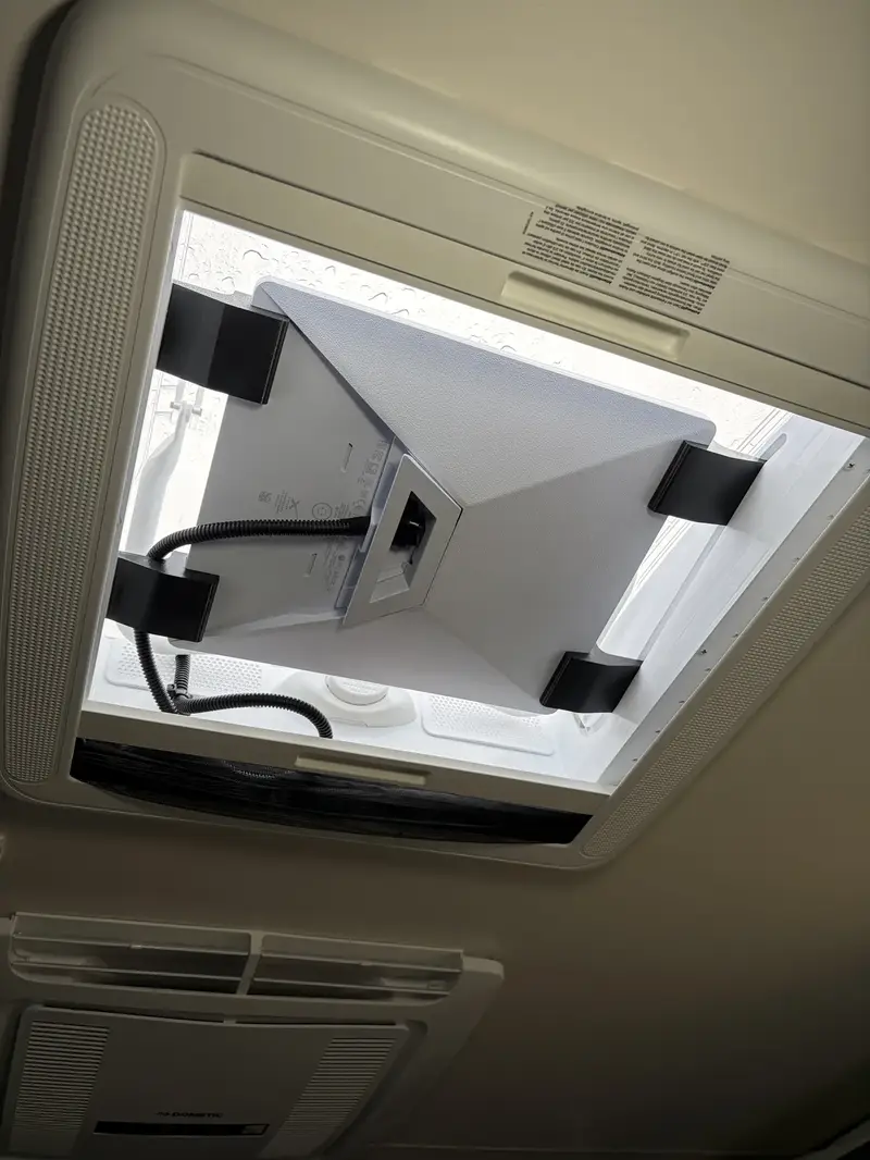 Custom Starlink installation in caravan roof